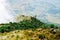 Aerial view of Kisoro Town seen from Mount Muhabura in the Mgahinga Gorilla National Park, Uganda