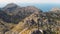 Aerial view of The Knotted tie - nudo de corbata, mountain road leading to Cap De Formentor On Mallorca, Beleric islands