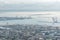 Aerial view of Kobe city and Osaka bay area