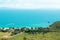 Aerial view from Koh Larn of Thailand overlooks the sea during day time amongst the blue sky