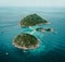 Aerial view of Koh Nang Yuan, in Koh Tao, Samui province, Thailand, south east Asia