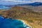 Aerial view of Koko Head volcano crater and lagoon in Honolulu H