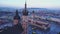 Aerial view of Krakow historic market square, Poland