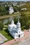 Aerial view of Kremlin Square and Alexander Nevsky Church, Vologda