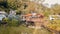 Aerial view of the Kuak Hill Resort in Lenggong during sunrise