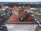 Aerial view at Kuressaare Castle roofs and towers. Medieval fortification in the Saaremaa island, Estonia, Europe