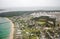 Aerial view of Kurnell in Sydney, Australia, taken from an airplane window