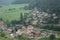 Aerial view of Kurort Rathen village in Saxon Switzerland