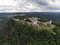 Aerial view of KÃ¶nigstein Fortress the `Saxon Bastille`, a hilltop fortress near Dresden, in Saxon Switzerland, Germany,