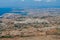 Aerial view of L-Imgarr Mgarr, MÄ¡arr, Mgiarro town, Northern region, Malta island. Rich farmland and vineyards around.