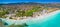 Aerial view of La Cinta beach in Sardinia with turquoise sea