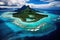 Aerial view of La Digue island, Seychelles, Bora bora aerial view, tahiti french polynesia, AI Generated