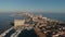 Aerial view of La Manga del Mar Menor coastal townscape. Spain