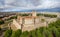 Aerial view of La Mota castle in Medina del Campo