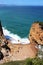 Aerial view of La Roca Roja beach in La Costa Brava region.