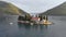 Aerial view of Lady of Tickle church or Gospa od Skrpjela in Perast, Montenegro