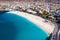 Aerial view of Laginha beach in Mindelo city in Sao Vicente Island in Cape Verde