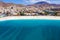 Aerial view of Laginha beach in Mindelo city in Sao Vicente Island in Cape Verde