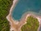 Aerial view of Lagoa do Fogo, a volcanic lake in Sao Miguel, Azores Islands. Portugal landscape