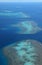 Aerial view of lagoon atoll phenomenon nearby Ile des Pins, New Caledonia