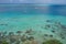 Aerial view lagoon Pacific ocean French Polynesia