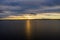 Aerial view of lake Albufera during sunset. Valencia