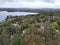 Aerial view of Lake Attitash in Merrimac, Massachusetts