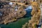 Aerial view of lake of Brinzio on valey Rasa in a winter day, Varese, Italy.