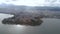 Aerial view of lake and city Ioannina Greece