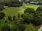 Aerial view of lake Clara mere in Piedmont park in downtown Atlanta in Georgia, USA