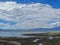 Aerial view of Lake Crowley over the mountain