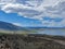 Aerial view of Lake Crowley over the mountain