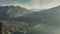 Aerial view of the Lake Garda shore and town of Torbole. Sudtirol, Italy