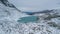 Aerial view of the lake at Glaciar Vinciguerra . Ushuaia Argentina