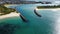 Aerial view of the lake Illawarra on a sunny day