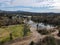 Aerial view of lake at the Kit Carson Park, municipal park in Escondido