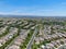 Aerial view of Lake Mission Viejo with private residential and condominium communities. California