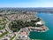 Aerial view of Lake Mission Viejo with private residential and condominium communities. California