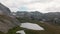 Aerial view of the lake in the mountain valley