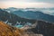 Aerial view lake and mountains range in Norway landscape beautiful scandinavian nature scenery