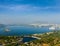 Aerial view of Lake Pichola with Lake Palace (Jag Niwas) and Jag