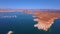 Aerial view of the Lake Powell from above in Nevada.