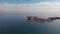 Aerial view of lake Superior rocks