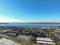 Aerial view of lake Washington. Residential area of Kirkland