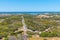 Aerial view of lakes and countryside of Rottnest island, Australia