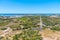 Aerial view of lakes and countryside of Rottnest island, Australia