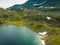 Aerial view. Lakes in mountains Norway