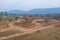 Aerial view of Lalu, Srakaew, Thailand. Dry rock reef. Nature landscape background. Grand Canyon of Thailand