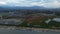 aerial view of land fire on the edge of Lake Limboto