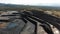 Aerial view of land for mining exploitation, limestone terrain, for cement manufacturing